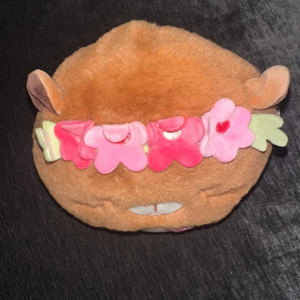 Squishmallows FuzzAMallow 8 Inch Chip Brown Beaver Plush with Flower Crown